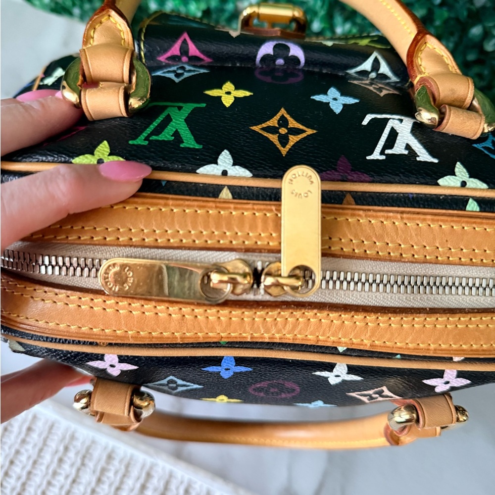 Louis Vuitton Murakami Black Multicolor Priscilla Monogram Handbag - Picture 9 of 16